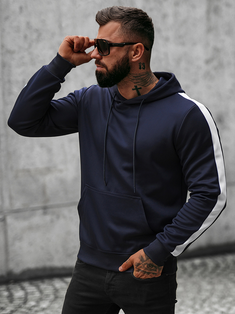 Sweatshirt Homme Bleu Foncé OZONEE O/8B153/25