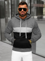 Sweatshirt à capuche homme gris foncé OZONEE JS/8B1320/5