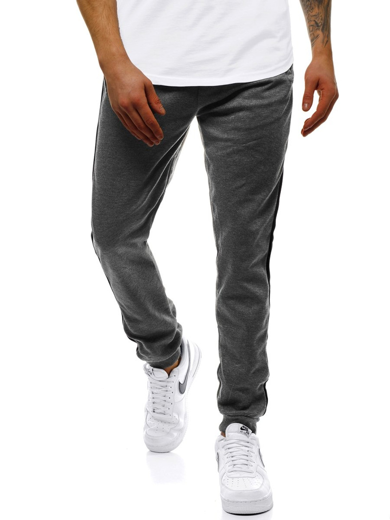 Pantalon de survêtement Homme Gris foncé et noir OZONEE JS/JZ11006