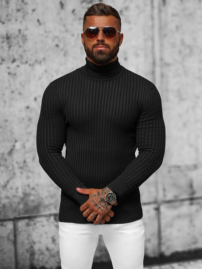 Pullover Homme Noir OZONEE L/1539Z