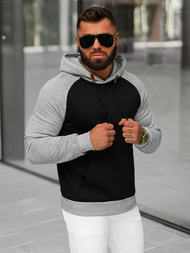 Sweatshirt à capuche homme noir OZONEE JS/8B157/3B