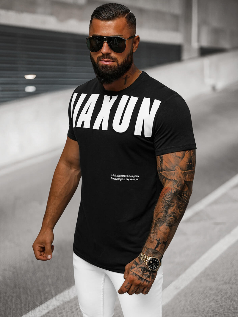 T-shirt Homme Noir OZONEE O/T1279/3