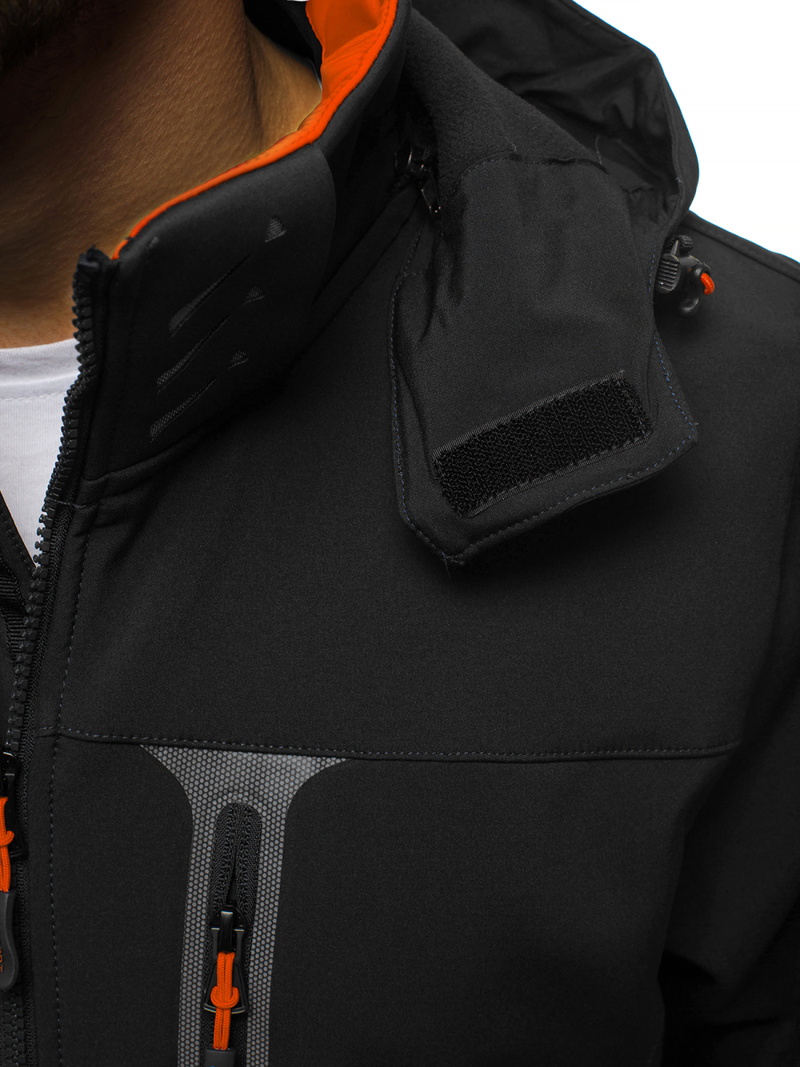 Veste Homme noir-orange OZONEE GE/12262