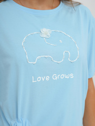 T-shirt femme bleu clair OZONEE JS/RJ77247