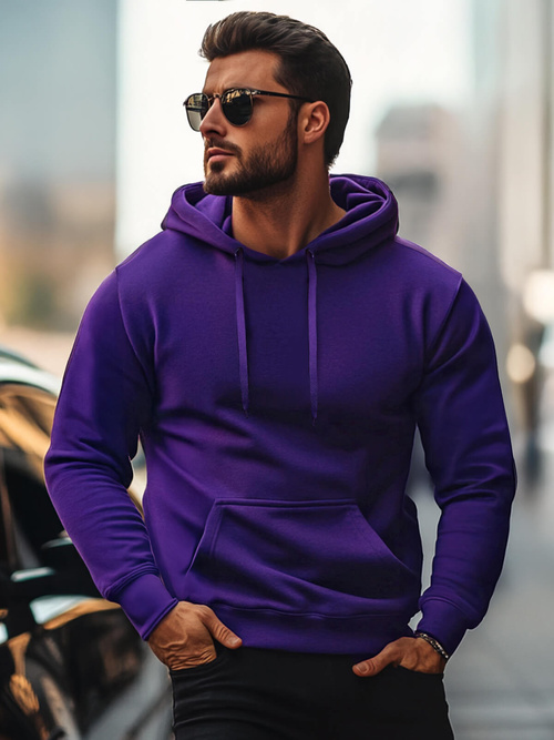 Sweatshirt Homme Violet OZONEE JS/2009Z