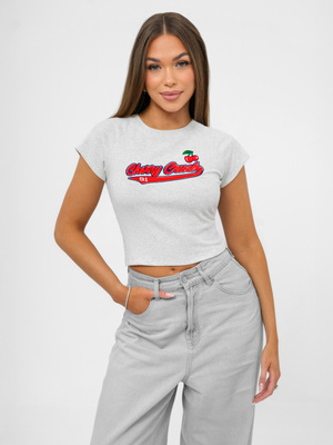 T-shirt femme gris OZONEE JS/R62744