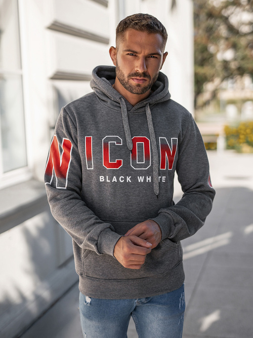 Sweatshirt à capuche homme gris foncé OZONEE JS/8B1739/5