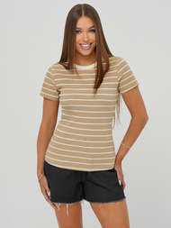 T-shirt Femme Beige OZONEE JS/96T659/6