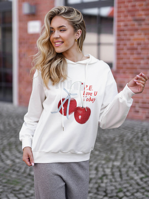 Sweat à capuche femme Blanc OZONEE JS/8B856/1