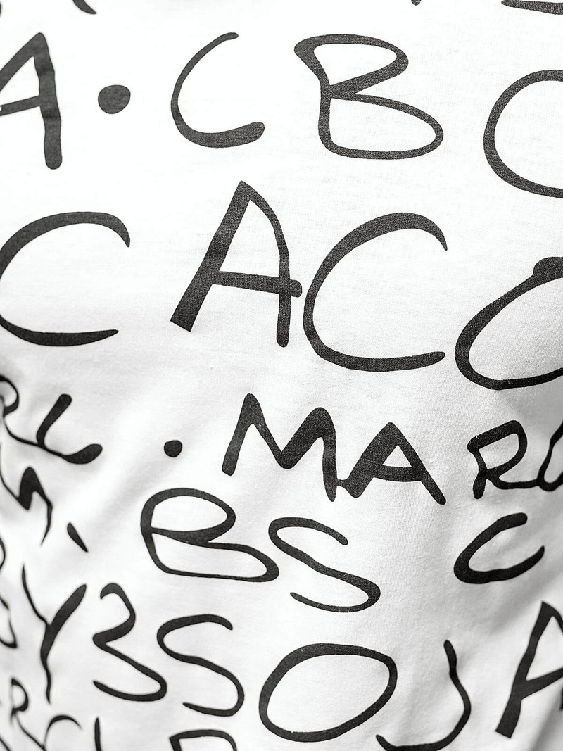 T-shirt Homme Blanc OZONEE JS/8T1213/1