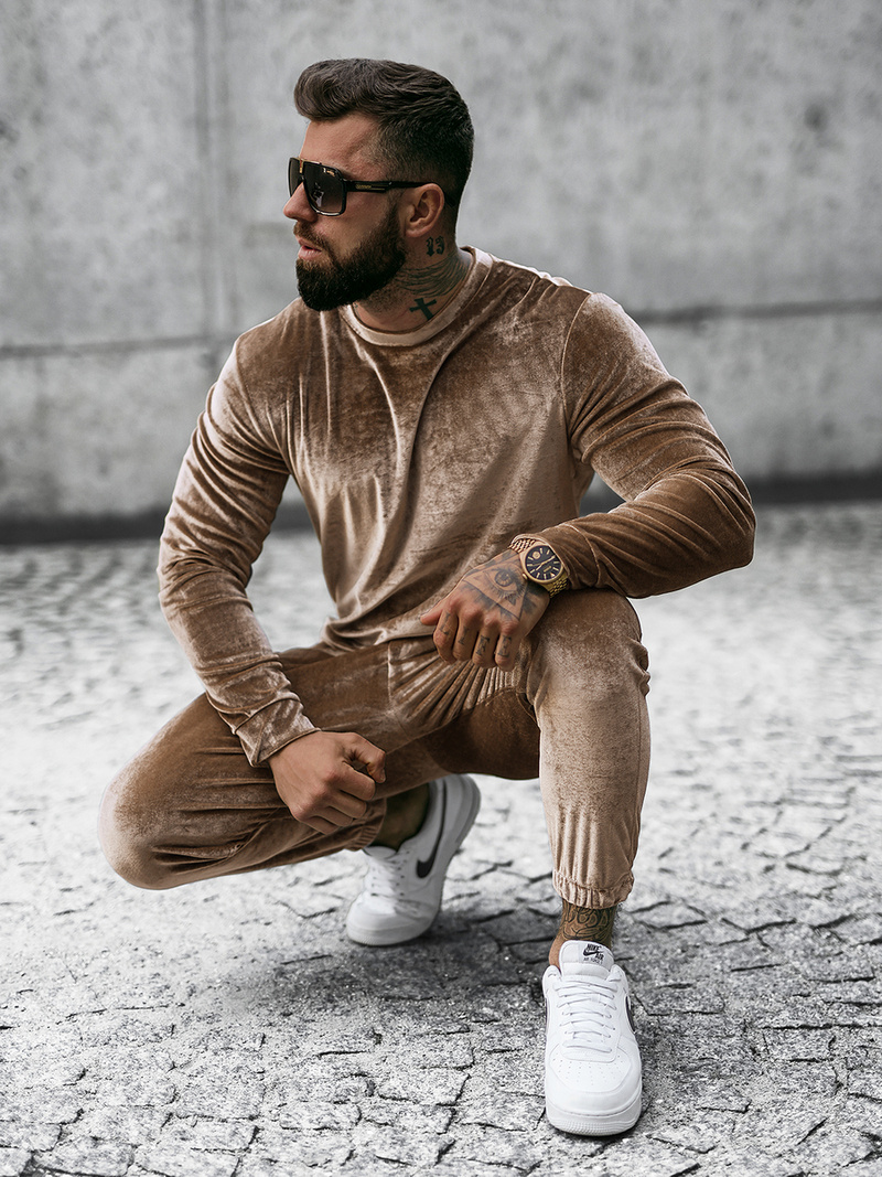 Survêtement Homme Beige Foncé OZONEE O/D7516