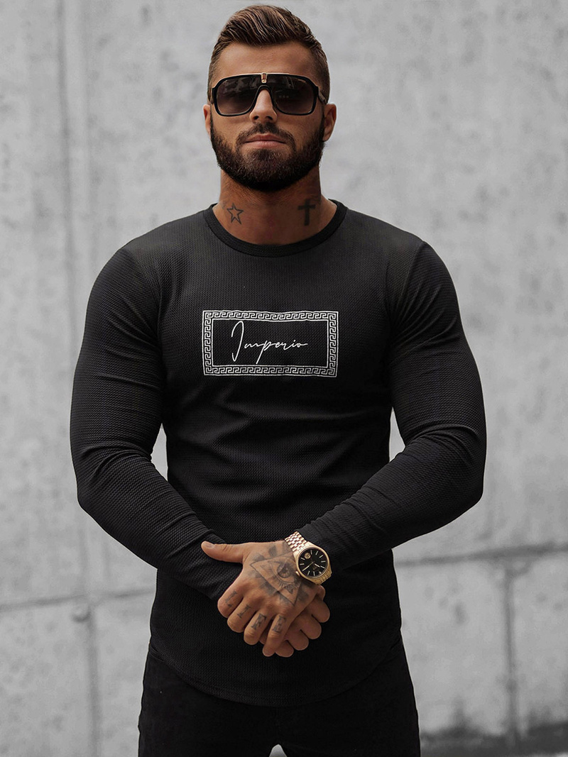 Sweatshirt Homme Noir OZONEE O/D7192