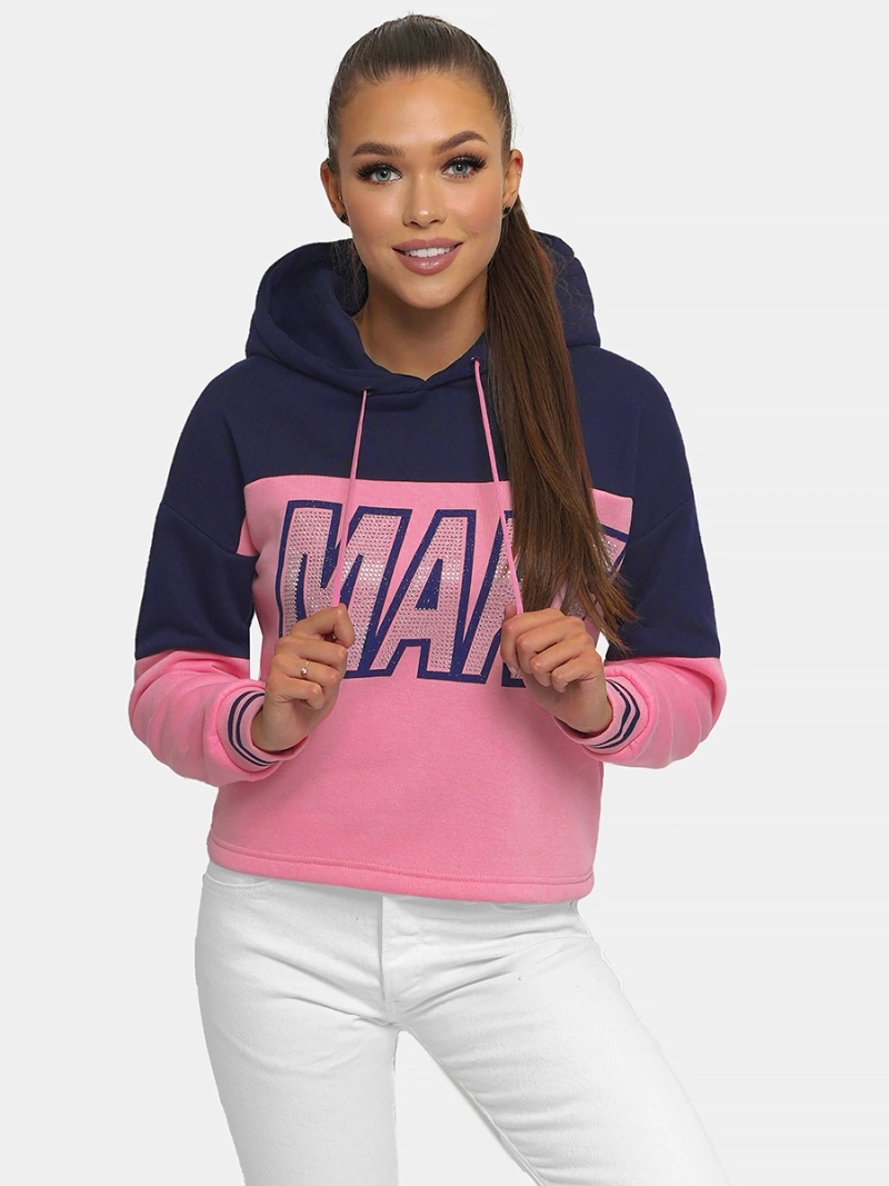 Sweat à Capuche Femme Rose OZONEE JS/B26024