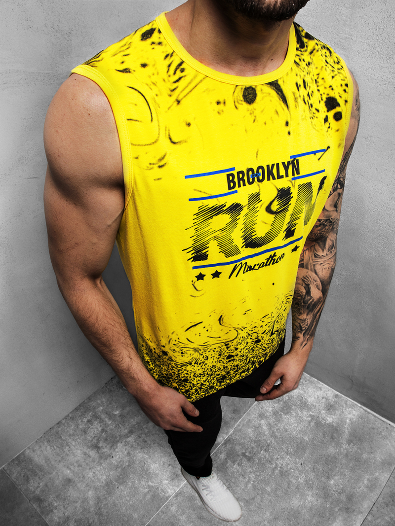 T-Shirt Homme Jaune OZONEE JS/KS2075Z