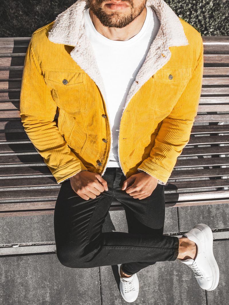 Veste en jean Homme Jaune OZONEE JB/JP1179/4Z