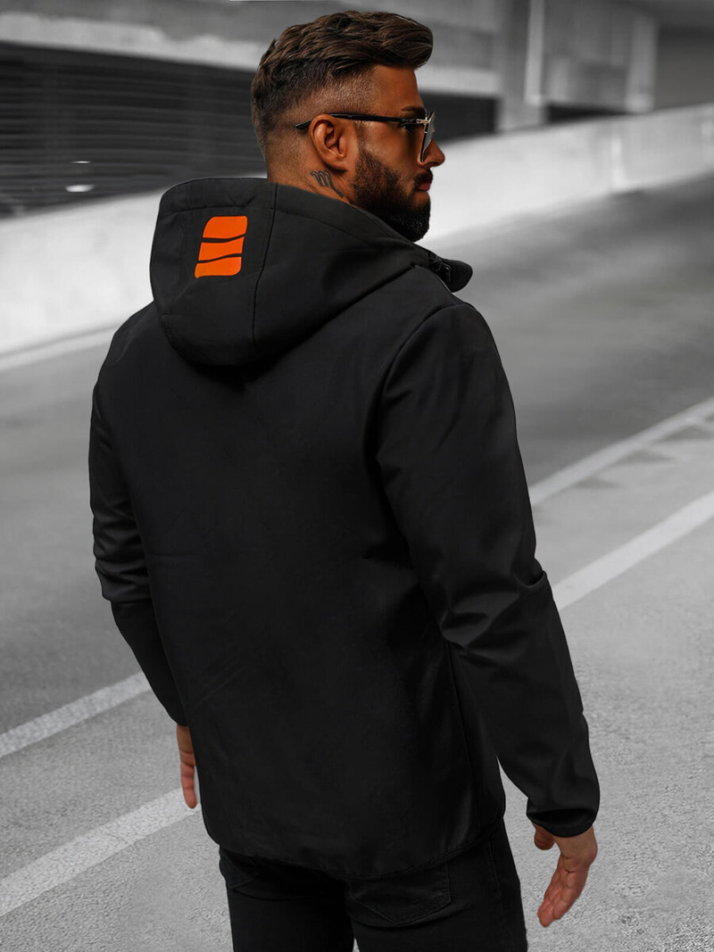 Veste Softshell Homme noir et orange OZONEE JS/HH026/1