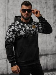 Sweatshirt à capuche homme noir OZONEE O/B272