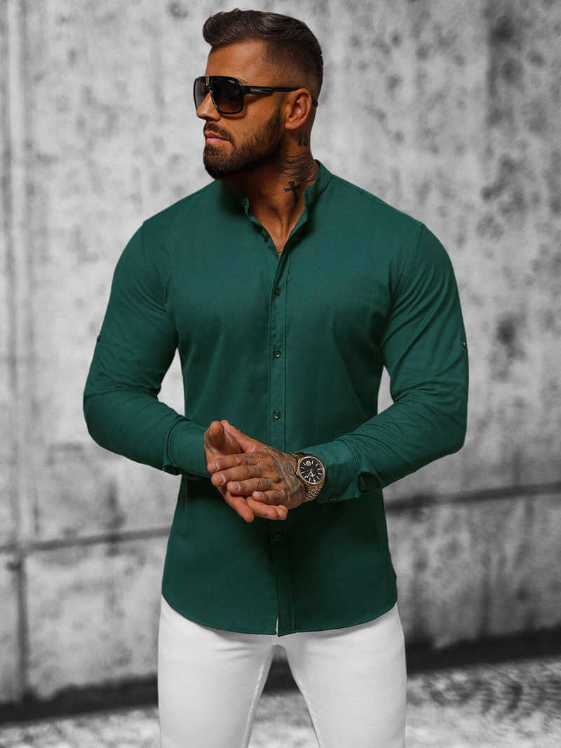 Chemise Homme Vert Foncé OZONEE O/V53