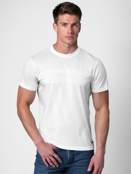 T-shirt Homme Blanc OZONEE O/QQ1386Z