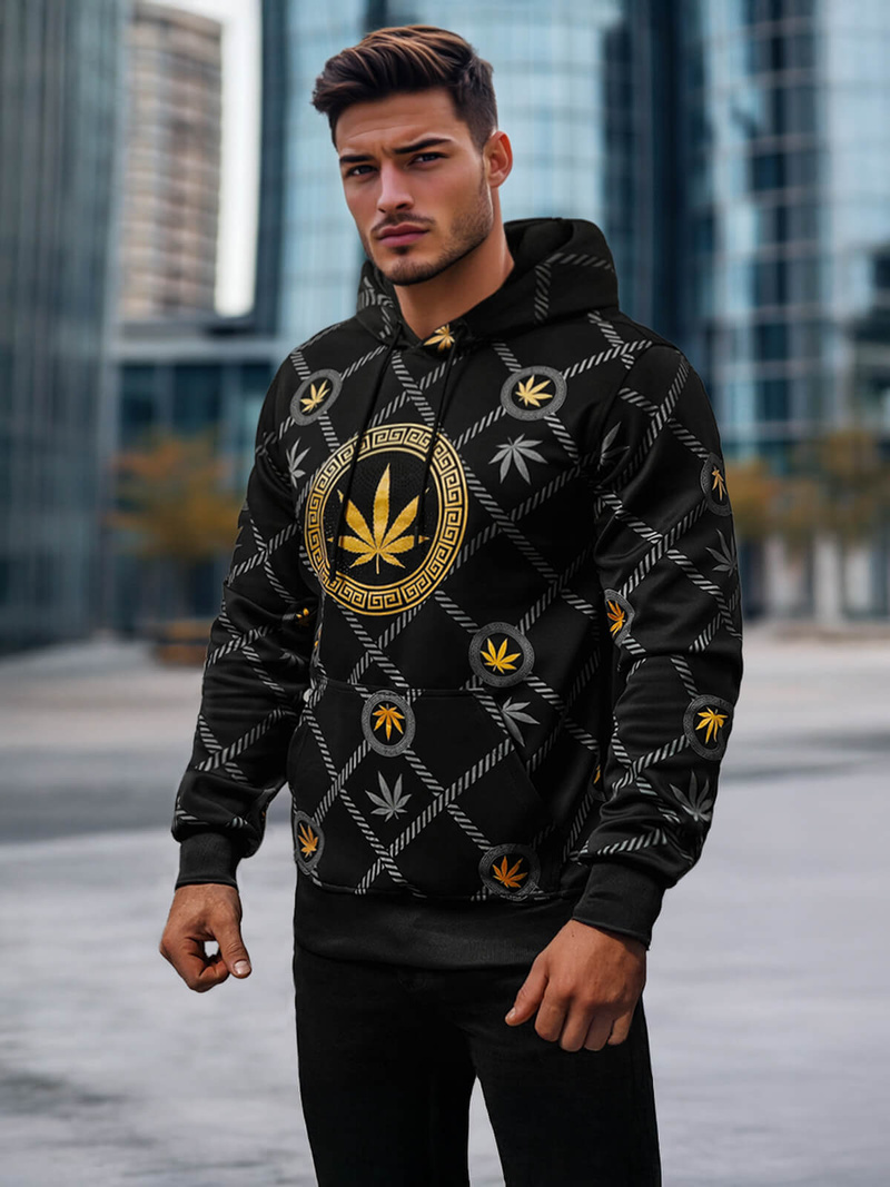 Sweatshirt à capuche homme noir OZONEE O/B267Z