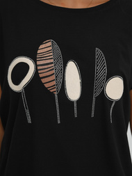 T-shirt femme noir OZONEE JS/95T2566/3