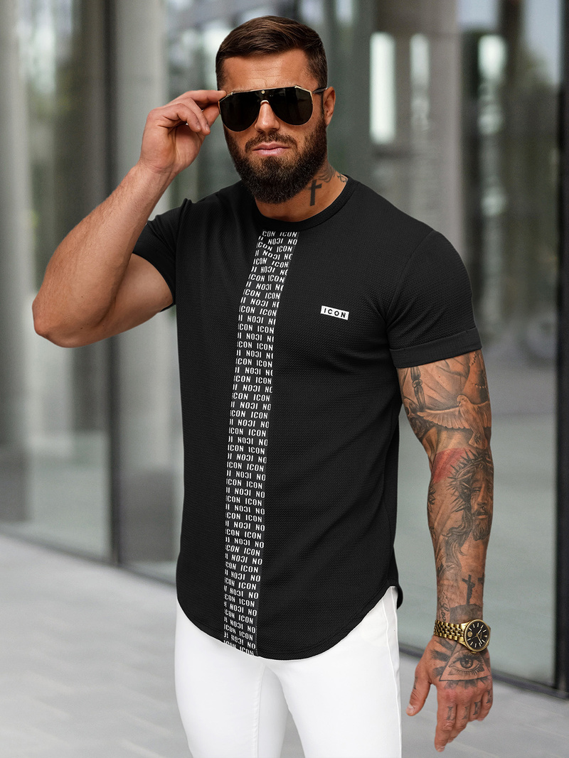 T-shirt Homme Noir OZONEE O/B1211