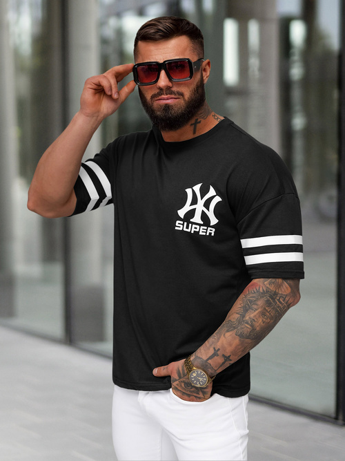 T-shirt Homme Noir OZONEE JS/8B1372/3