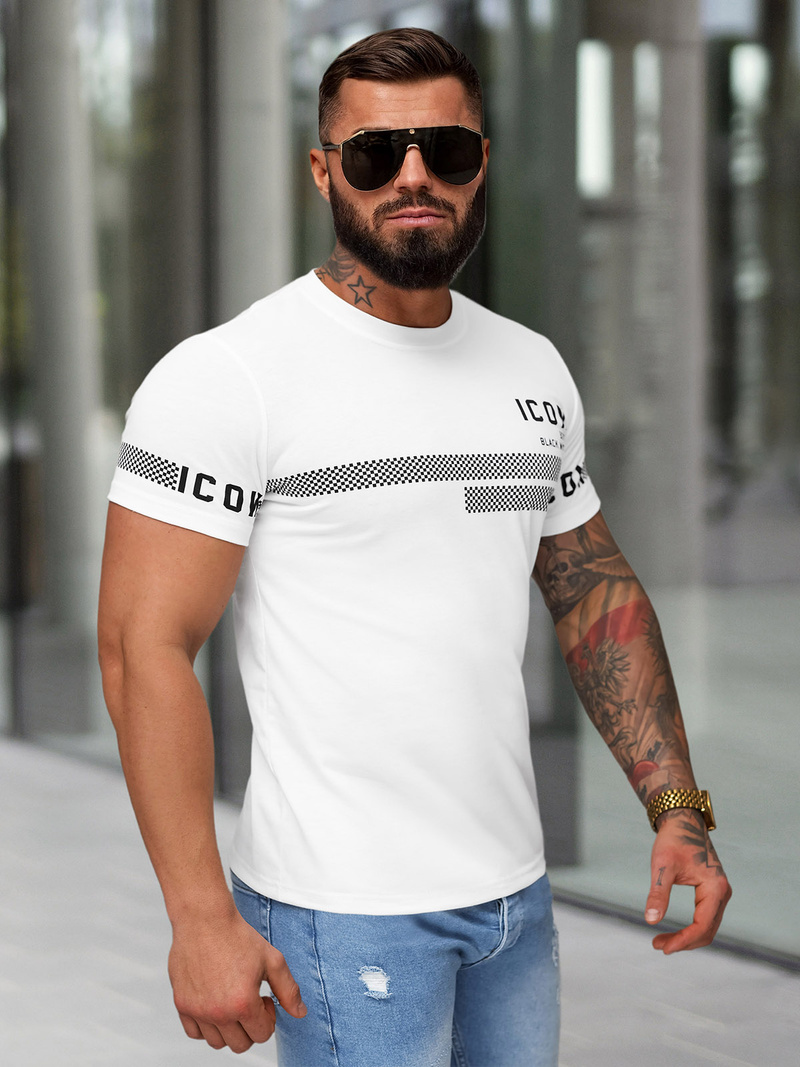 T-shirt Homme Blanc OZONEE JS/8B1701/1