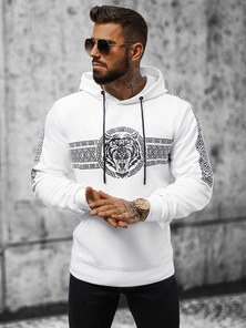 Sweatshirt à capuche homme blanc OZONEE JS/8B996/1