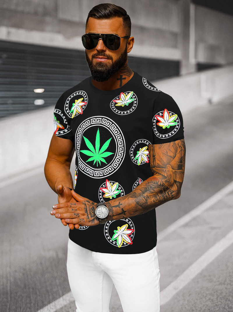 T-shirt Homme Noir OZONEE O/T135/3