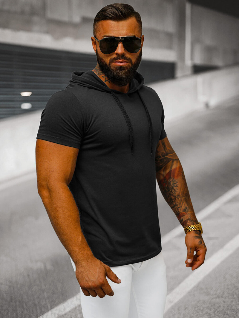 T-shirt Homme Noir OZONEE JS/8T89/3