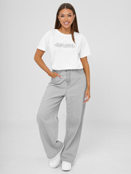 T-shirt femme blanc et argent OZONEE JS/YJ77716