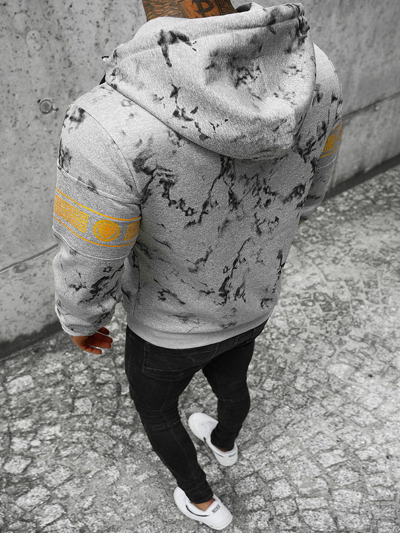 Sweatshirt à capuche homme gris OZONEE JS/B8125