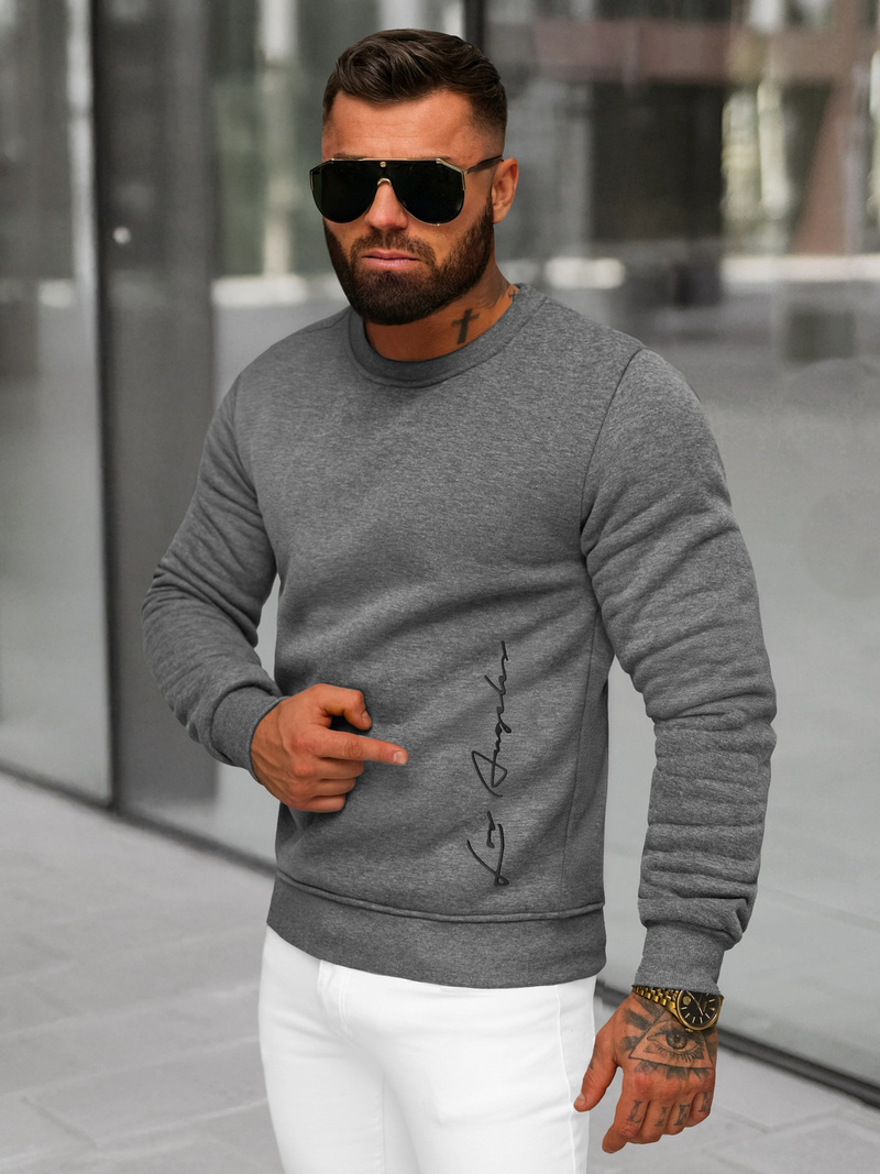 Sweatshirt homme gris foncé OZONEE JS/8B1357/5