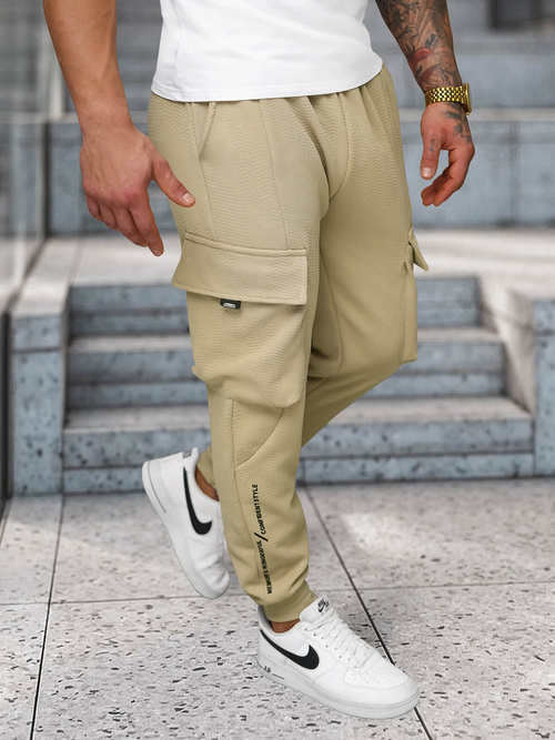 Pantalon de Survêtement Homme Beige OZONEE O/FF5026