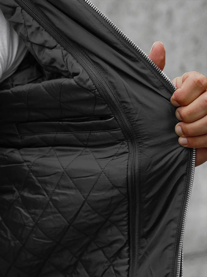 Veste en cuir homme Noir OZONEE JS/11Z8004