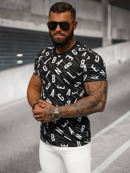 T-shirt Homme Noir OZONEE JS/8T1196/3