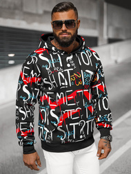 Sweatshirt à capuche homme noir OZONEE JS/8B1233/3