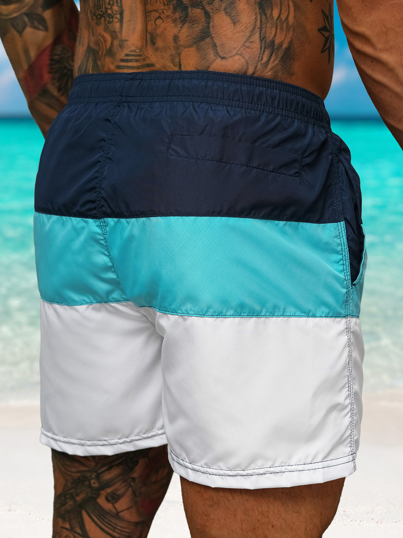 Short de bain homme bleu foncé/blanc OZONEE JS/17K567/7