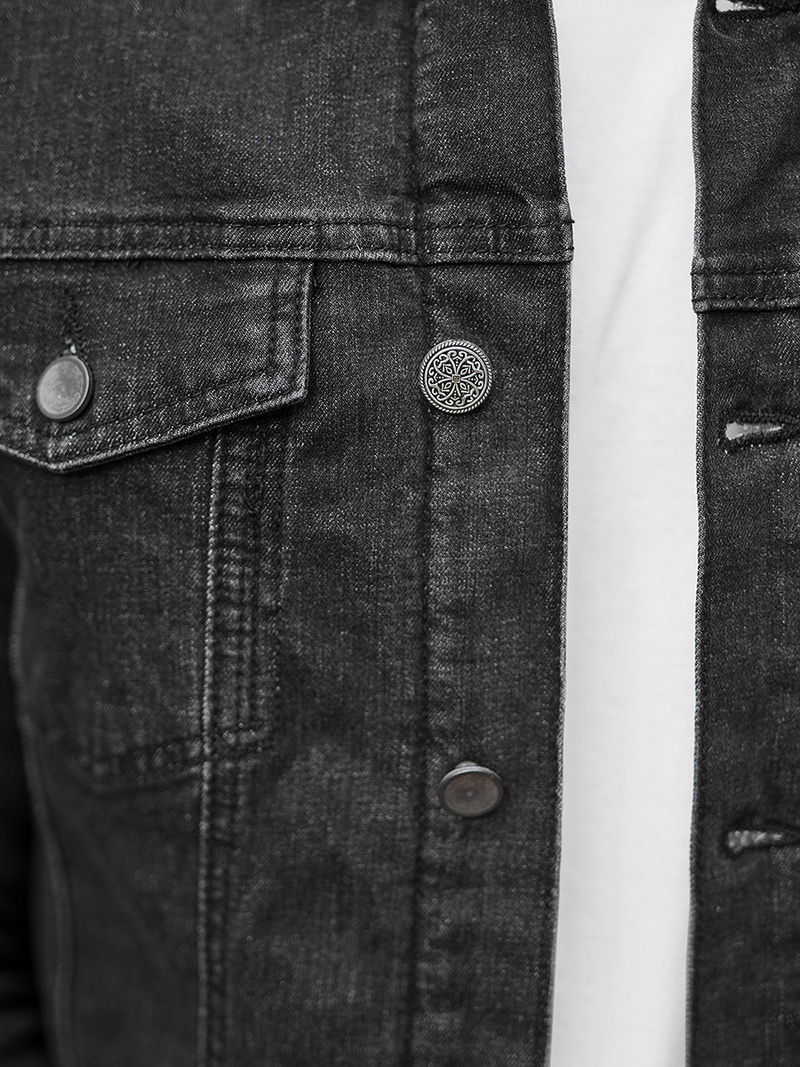 Veste en jean Homme noir OZONEE NB/MJ517NZ