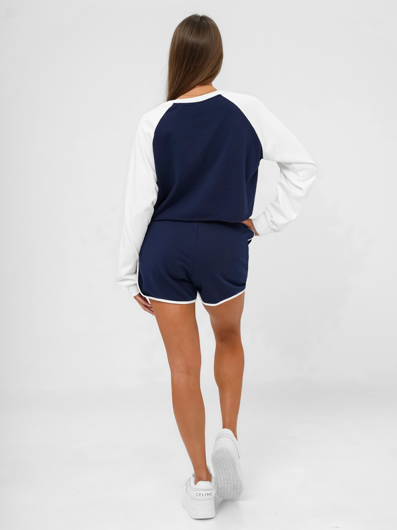 Ensemble de survêtement deux pièces marine-blanc OZONEE JS/M58631AB