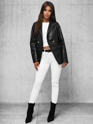 Veste en cuir femme noir OZONEE JS/11Z8121Z