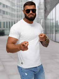 T-shirt Homme Blanc OZONEE O/QQ1388