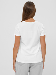 T-shirt femme blanc et beige OZONEE JS/YJ77726