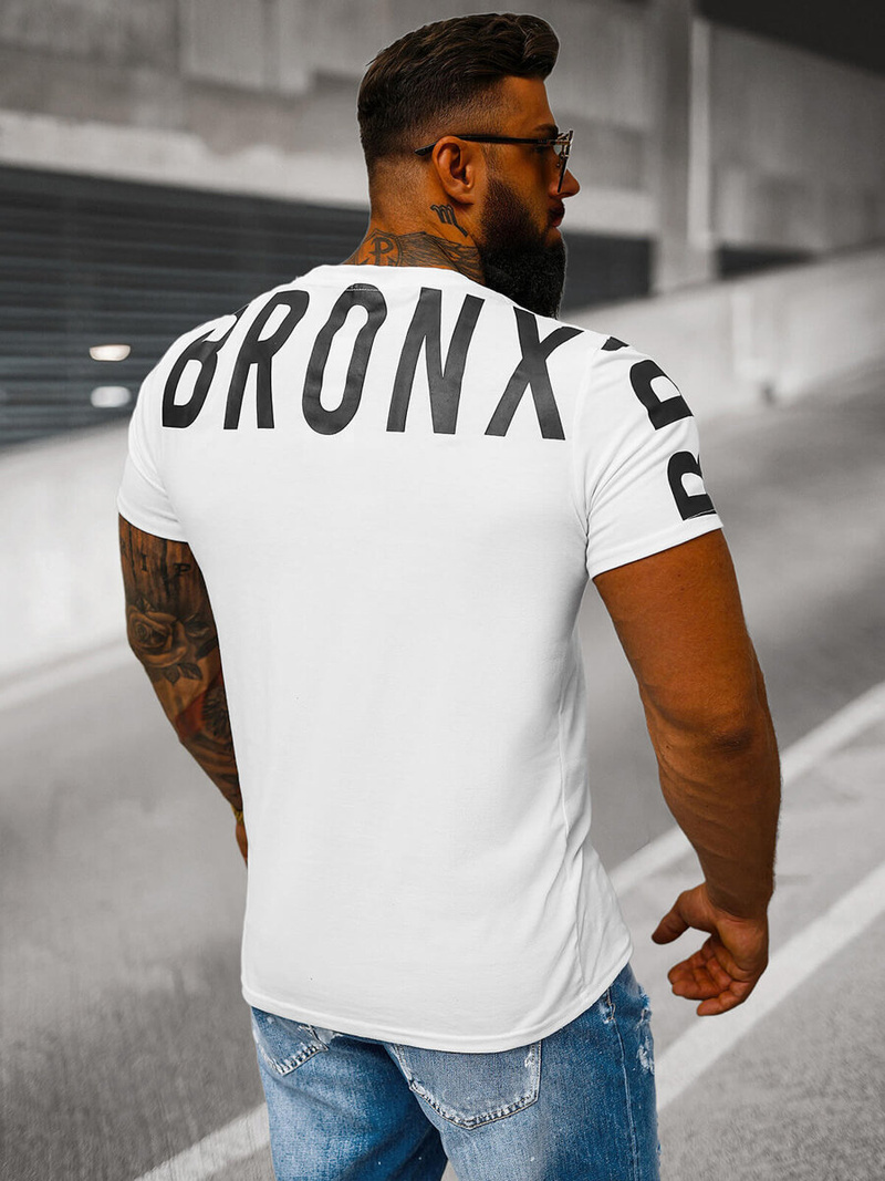 T-shirt Homme Blanc OZONEE O/8T1265/1
