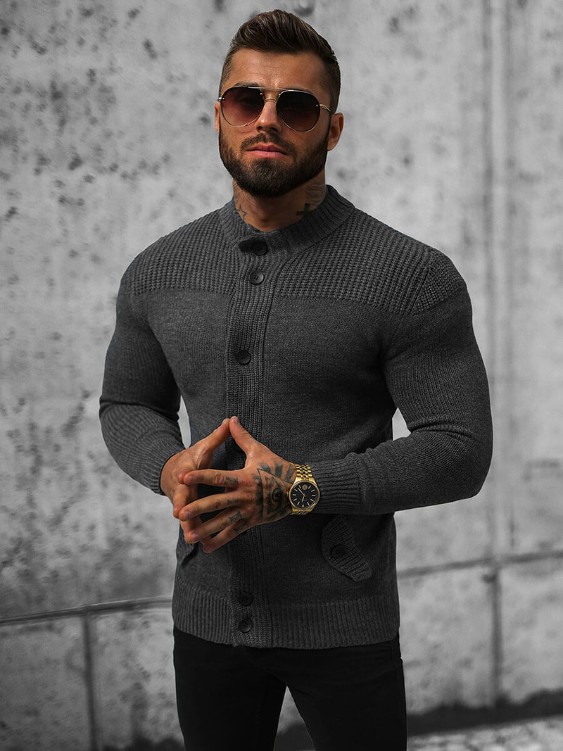 Pullover Homme Gris Foncé OZONEE NB/MM6011/3