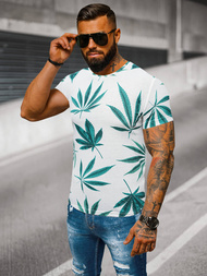 T-shirt Homme Blanc et Vert OZONEE O/BL54