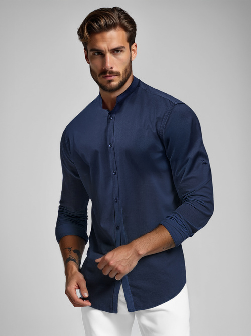 Chemise Homme Bleu Foncé OZONEE O/V69