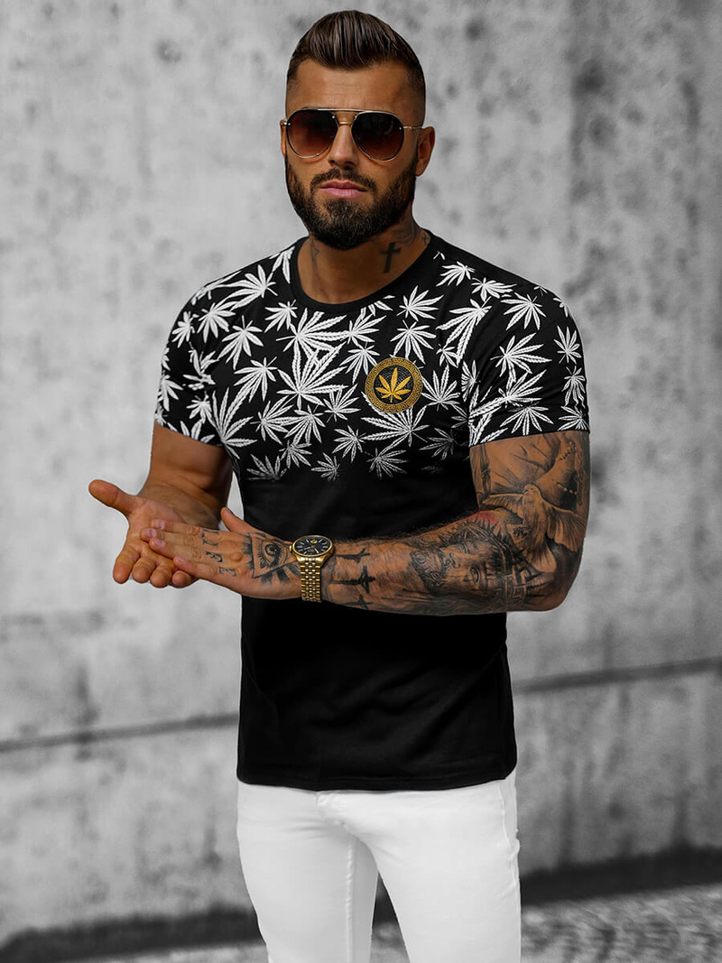 T-shirt Homme Noir OZONEE O/T133/3