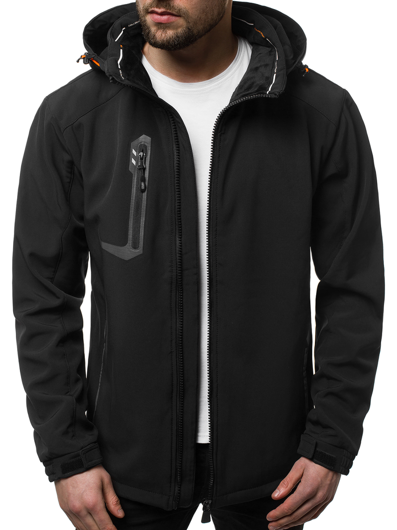 Veste Homme noir et orange OZONEE GE/12267